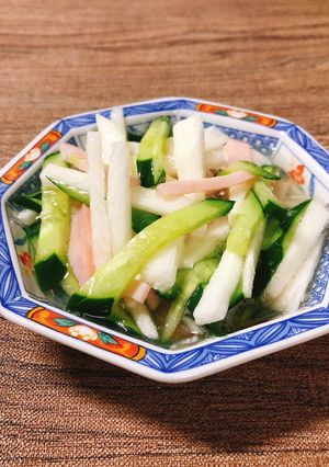 長芋とキュウリとハムの酢の物-レシピのメイン写真