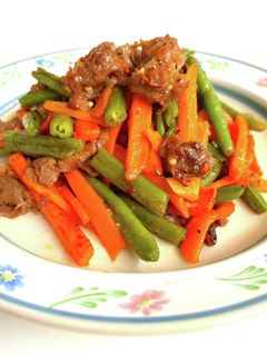 ~いんげん人参牛肉の甘辛炒め~-レシピのメイン写真