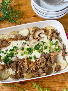 じゃがいもと牛肉のケチャップチーズ焼き-レシピのメイン写真