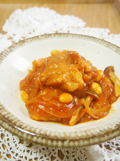 トマトジュースで濃厚!もも肉と大豆の煮物-レシピのメイン写真