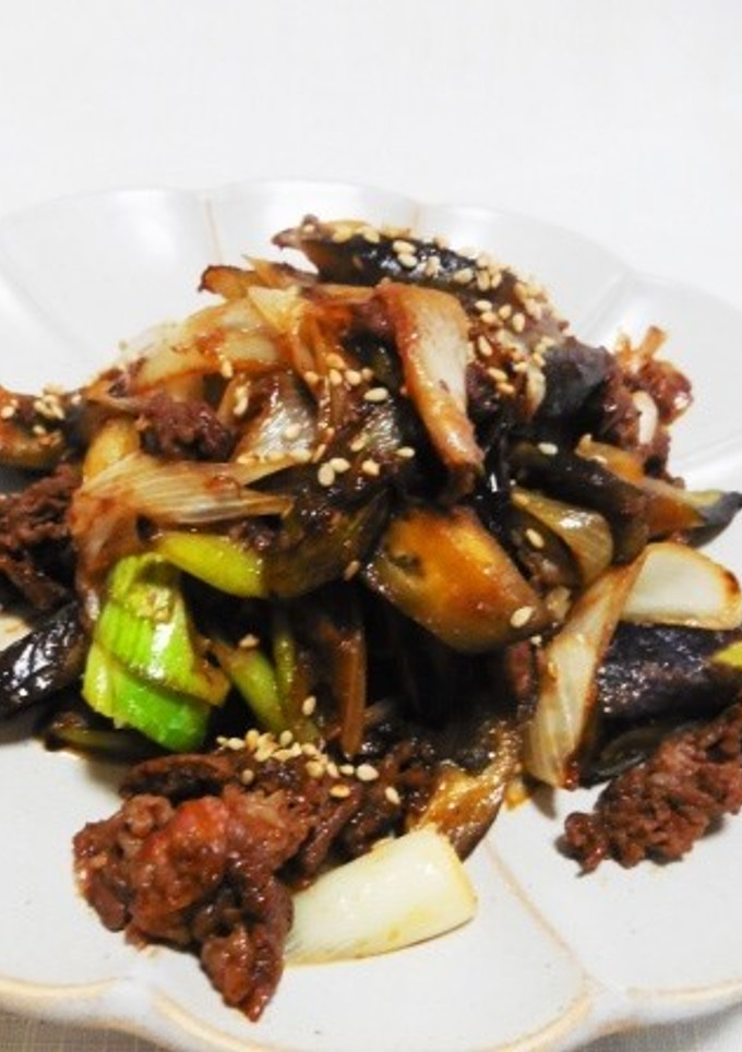 なすとネギと牛肉の中華炒め-レシピのメイン写真