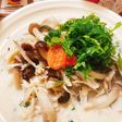 *きのこの明太クリームパスタ風