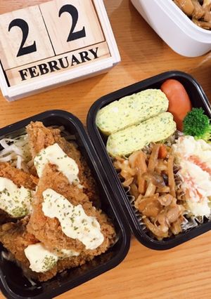 鮭フライ弁当 22/2.22-レシピのメイン写真