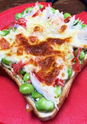 枝豆カニカマトースト-レシピのメイン写真