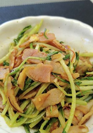 ニンニク香る水菜炒め-レシピのメイン写真