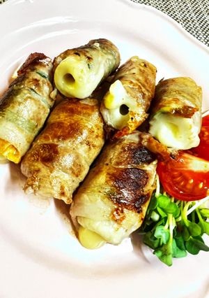 ちくわの、とろ〜りチーズ、大葉肉巻き。-レシピのメイン写真
