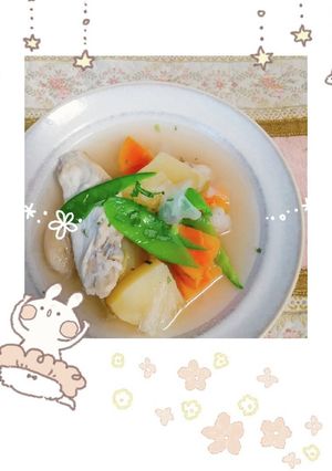 自家製チキンブイヨン＆出涸らしポトフ-レシピのメイン写真