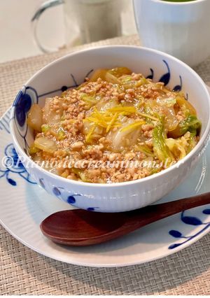 優しい美味しさ♡白菜とひき肉あんかけご飯-レシピのメイン写真