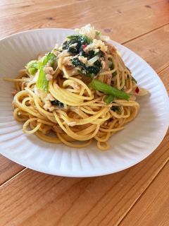 こくうま!小松菜とツナの和風パスタ-レシピのメイン写真