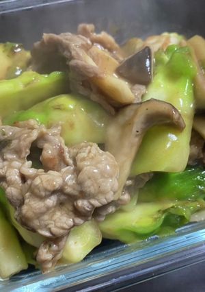 福岡県産蕾菜と牛肉のオイスターソース炒め-レシピのメイン写真