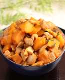 簡単！豚バラかぼちゃ丼　たっぷり紅生姜