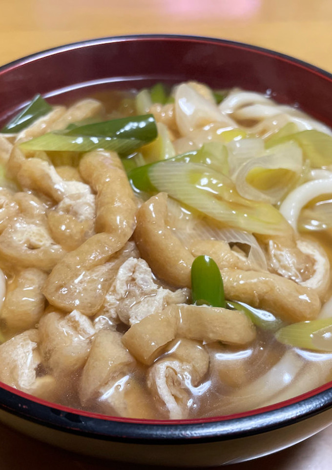 寒い日に♪葱と油揚げの餡かけうどん-レシピのメイン写真