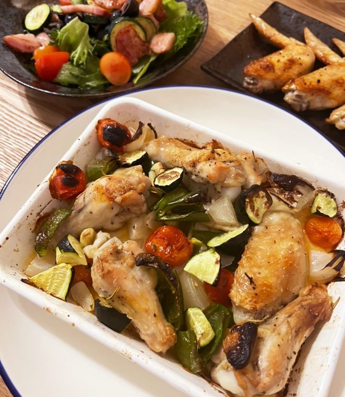 簡単！魚焼きグリルで野菜とチキンのグリル by ひんぴ 【クックパッド