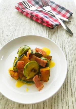 芽キャベツとかぼちゃのホットサラダ-レシピのメイン写真