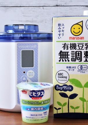 ビヒダスKFとマルサン有機豆乳無調整-レシピのメイン写真