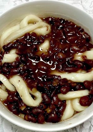 伊勢うどんDE！韓国風・小豆のカルグクス-レシピのメイン写真