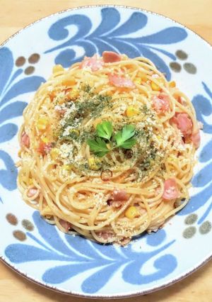 ベーコンとコーンのペペロンチーノ-レシピのメイン写真