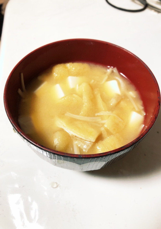 えのき　油揚げ　豆腐　味噌汁　簡単旨い-レシピのメイン写真