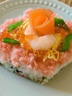 ひな祭りにぴったり◆菱餅風ちらし寿司-レシピのメイン写真