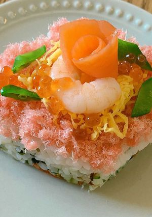 ひな祭りにぴったり◆菱餅風ちらし寿司-レシピのメイン写真