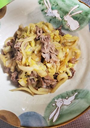 家にあるもので!肉野菜めんつゆ炒め-レシピのメイン写真