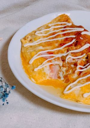 簡単♡ハムとチーズの納豆オムレツ♡-レシピのメイン写真