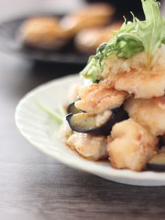 鶏胸肉と揚げなすのおろしポン酢和え-レシピのメイン写真