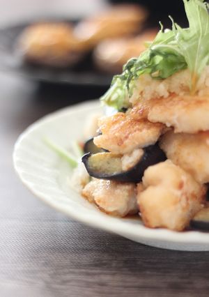鶏胸肉と揚げなすのおろしポン酢和え-レシピのメイン写真
