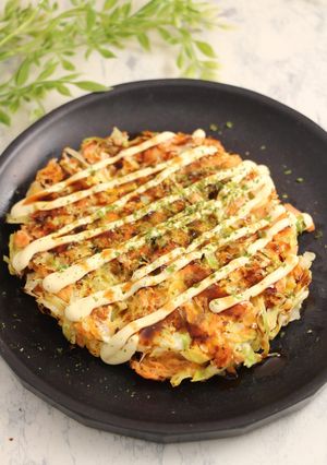 簡単！銀鮭のお好み焼き　小麦粉不要-レシピのメイン写真