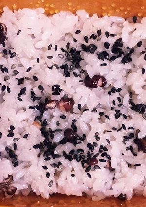 洗米~完成が60分！フライパンで赤飯３合-レシピのメイン写真