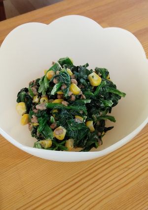 大豆ミート入りポパイサラダ-レシピのメイン写真