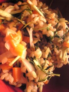 鶏ささみと玉葱と人参と水菜の炒飯-レシピのメイン写真