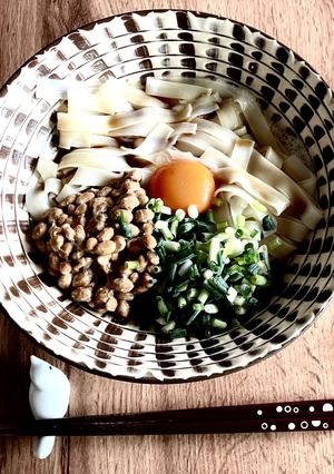 きしめん de 釜玉-レシピのメイン写真