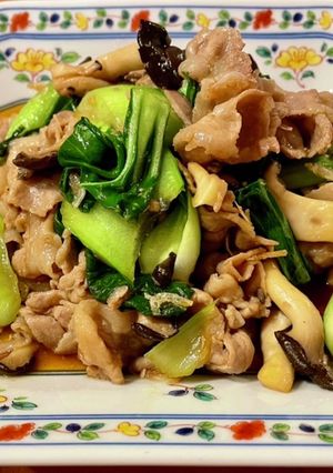 青梗菜と豚肉のオイスターソース炒め-レシピのメイン写真