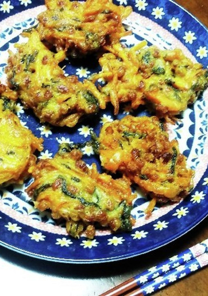 納豆とにんじん、わかめのかき揚げ-レシピのメイン写真