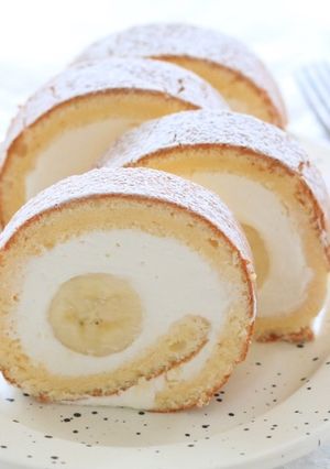 バナナロールケーキ-レシピのメイン写真