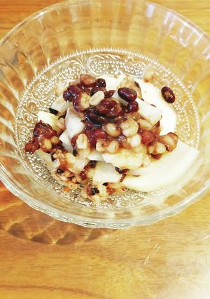 あずきやお汁粉の元+雑穀と果物や野菜-レシピのメイン写真