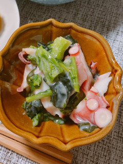 タコと菜の花の辛子味噌和え-レシピのメイン写真