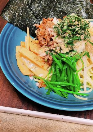 おうちで簡単まぜそば!温玉のせ-レシピのメイン写真
