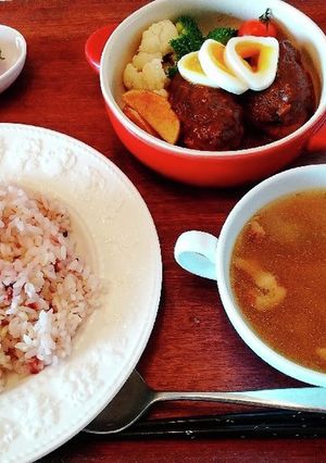 煮込みハンバーグ　献立-レシピのメイン写真