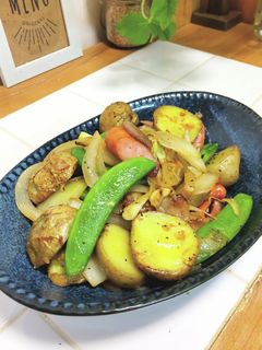 スナップエンドウ入りジャーマンポテト-レシピのメイン写真
