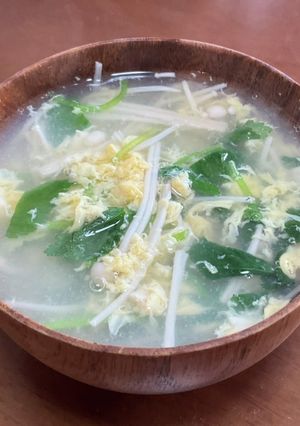 簡単美味しい！三つ葉とエノキの卵スープ♬-レシピのメイン写真