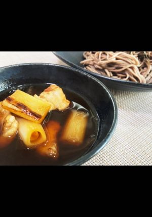 焼きネギと豚肉の温かいつけ汁-レシピのメイン写真