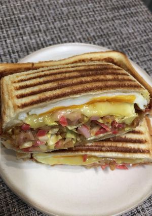 ホットサンド　お好み焼き風-レシピのメイン写真