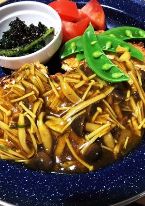 オートミールと豆腐ハンバーグカレー餡-レシピのメイン写真