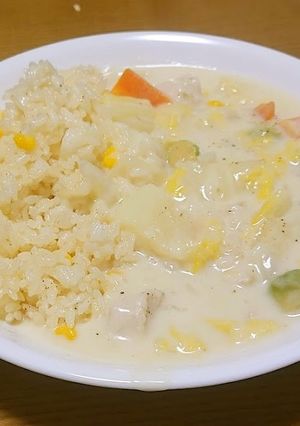シチューの素不要シチューと合うライス覚書-レシピのメイン写真