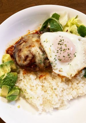 チーズハンバーグロコモコ-レシピのメイン写真