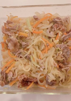 レンジ野菜炒め(冷蔵庫の残り野菜で)-レシピのメイン写真