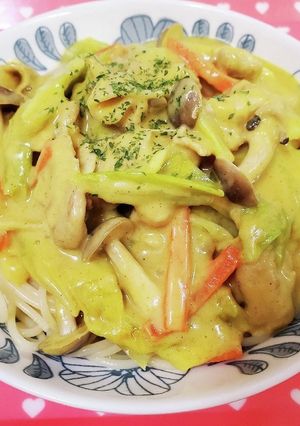 カレー粉＊カレークリームパスタ-レシピのメイン写真