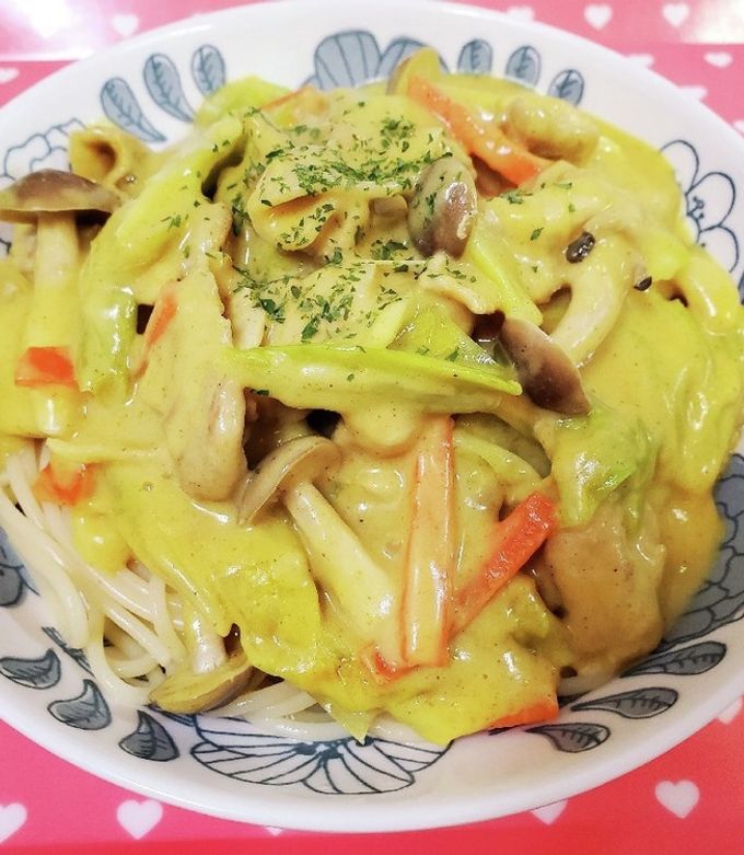 カレー粉＊カレークリームパスタ-レシピのメイン写真